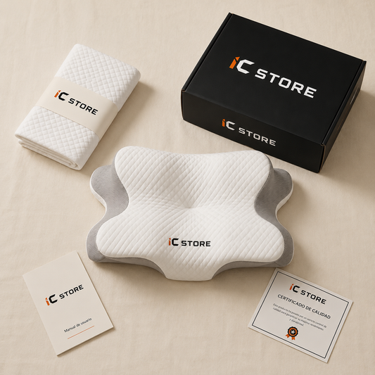 Almohada cervical viscoelástica diseño mariposa GRIS